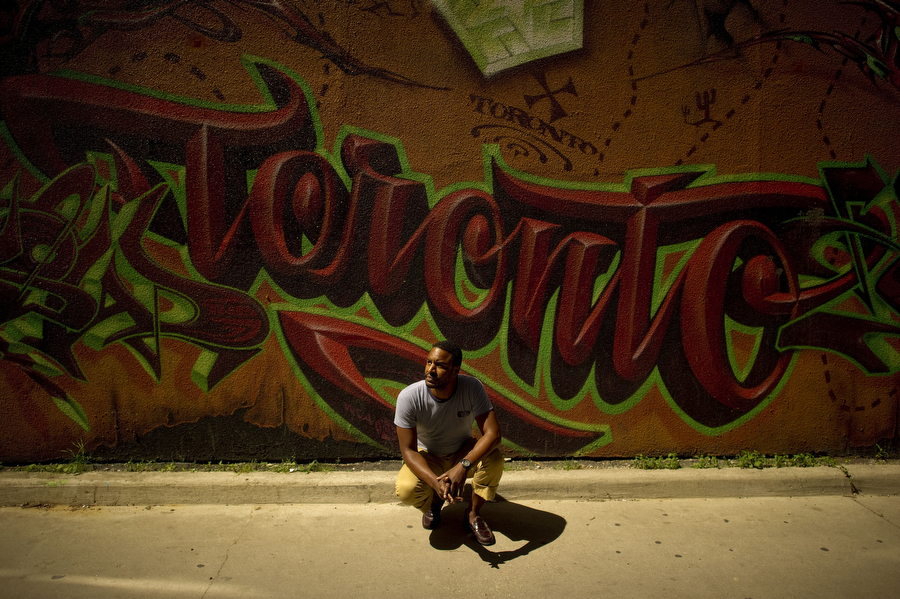 Toronto is throwing out its graffiti bylaw and starting over. Zion, a graffiti artist who owns the shop The Bomb Shelter, helped broker the repeal by the city on behalf of the graffiti community. June 14, 2011 CARLOS OSORIO/TORONTO STAR